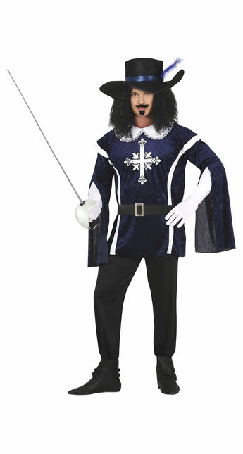 Musketör Kostym Herr Blå