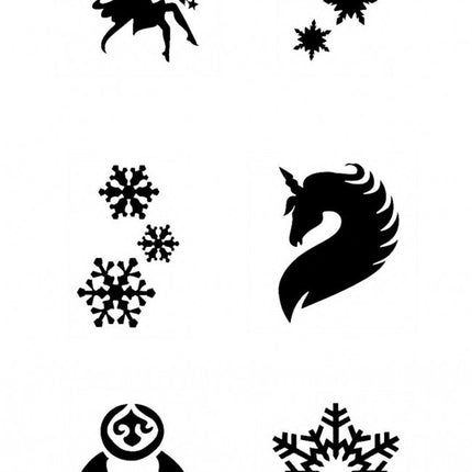 Svart tatueringsstencil flickor 12st