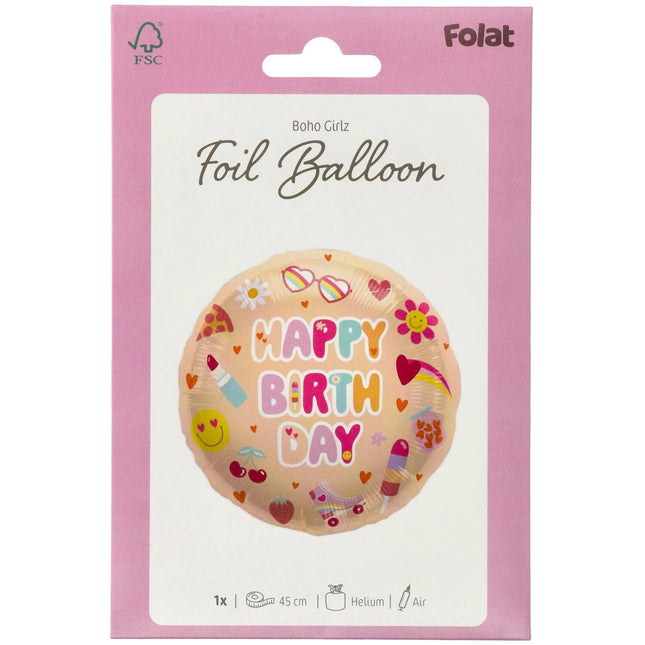 Happy Birthday Heliumballong tom 45cm