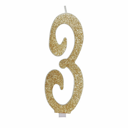 Guldljus 3 år Glitter 12,5cm