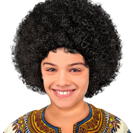 Svart Peruk Afro Barn