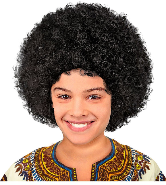 Svart Peruk Afro Barn