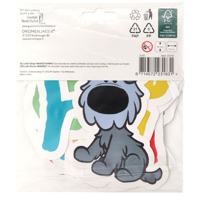 Woezel En Pip Bokstavsgirlang 2m