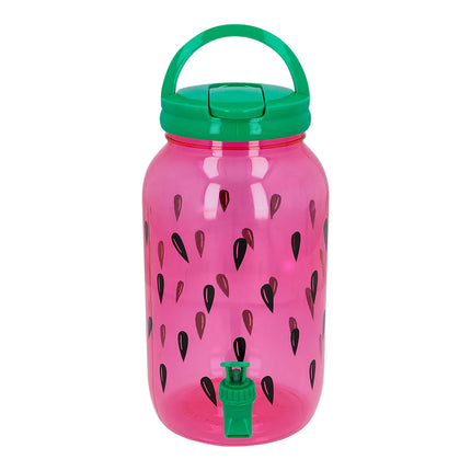 Grön/rosa dryckesautomat vattenmelon med kran 3,8 l
