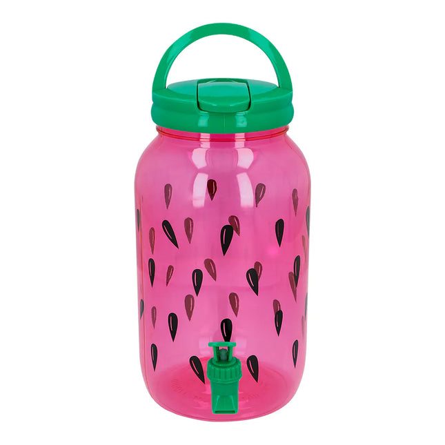 Grön/rosa dryckesautomat vattenmelon med kran 3,8 l