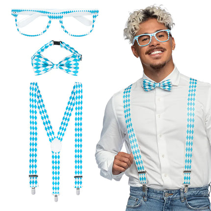 Vit Blå Tillbehörsset 3 delar