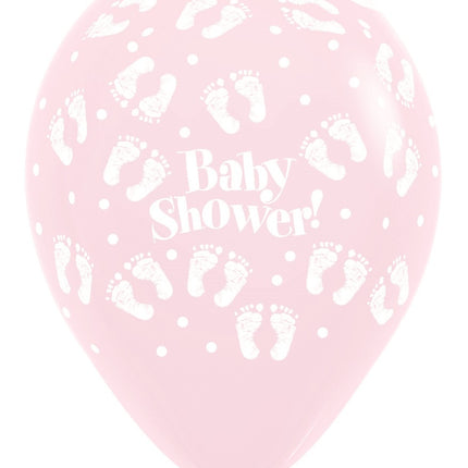 Ballonger Baby Shower Fotavtryck Pastell Matt Mix 30cm 25st