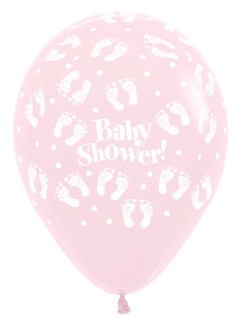 Ballonger Baby Shower Fotavtryck Pastell Matt Mix 30cm 25st