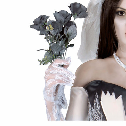 Grå Halloween Fake Flower 42cm