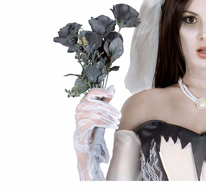 Grå Halloween Fake Flower 42cm