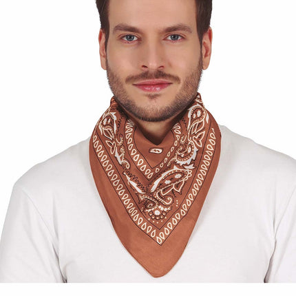Brun cowboyhalsduk