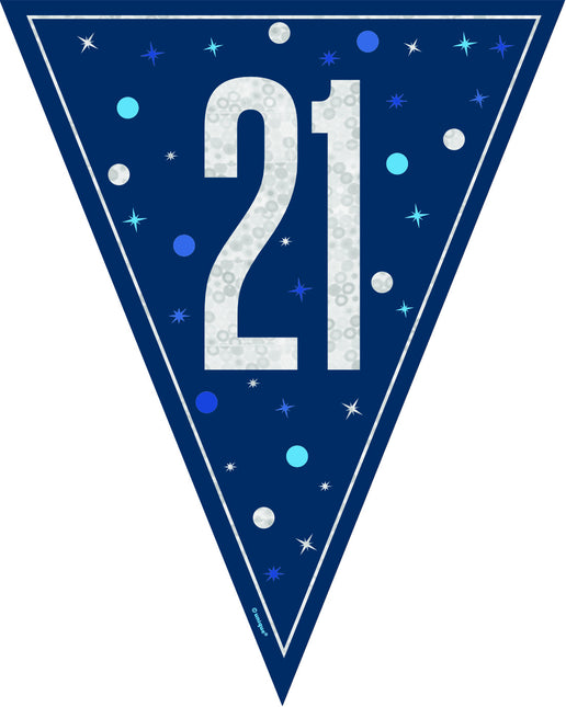 21 år Garland blå 2,5 m