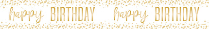 Happy Birthday Banner Guld 2,74 m