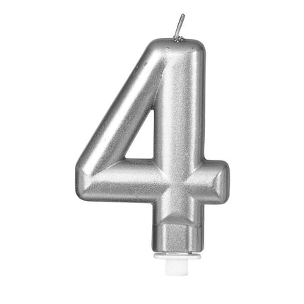 Silverljus 4 år metallisk 8 cm