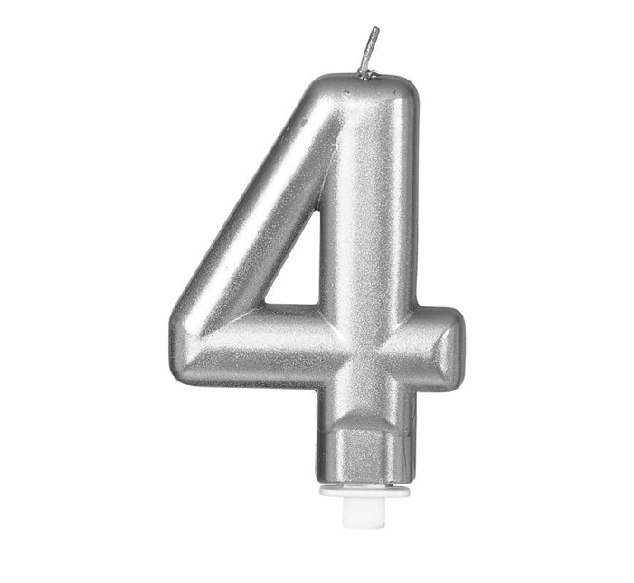 Silverljus 4 år metallisk 8 cm