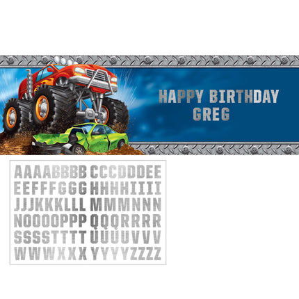 Monster Truck Banner Personaliserbar 1,5m