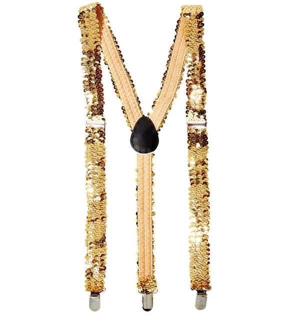 Hängslen paljetter guld