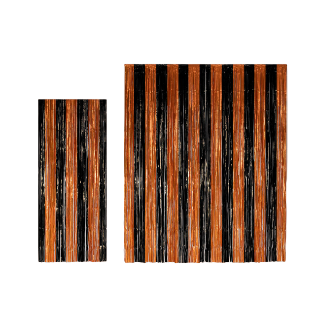 Halloween Dörrgardin Svart Orange 2,4 m