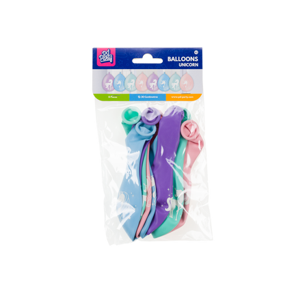 Enhörningsballonger Färgade 30cm 8st