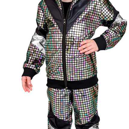 Neon 80S Träningsoverall Felaktig Holografisk Barn