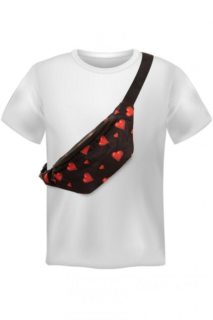 Höftväska Svart med hjärtan