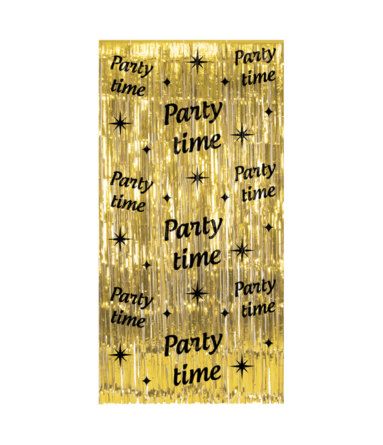 Party Dörrgardin Guld Svart