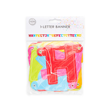 Färgad bokstavsgirlang Happy Birthday 2,5m