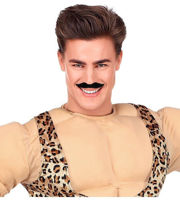 Svart falsk mustasch stor
