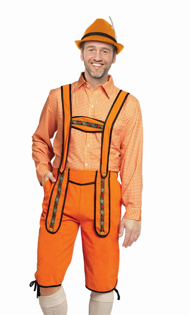 Orange Lederhosen Johann Lang för män