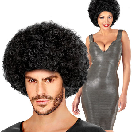 Svart Afro Unisex Peruk
