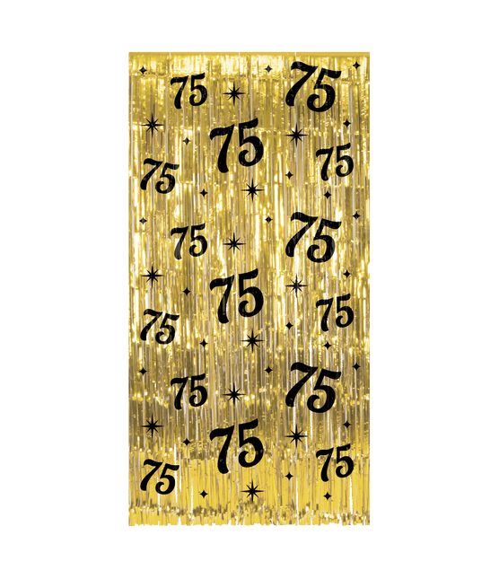 75 år Dörrgardin Guld Svart