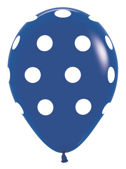Ballonger Vit Polka Dots Mix 30cm 25st