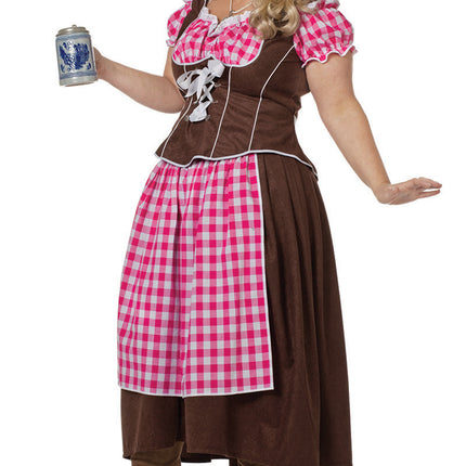 Rosa Dirndlklänning Oktoberfest Ladies Lång