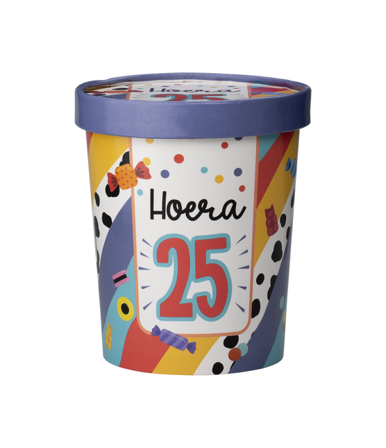 Färgad godisbricka 25 år 12cm