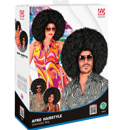Svart Maxi Afro Peruk