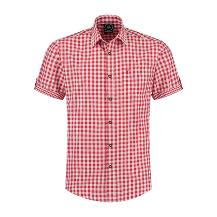 Röd Vit Blus Herr Kortärmad Rutig