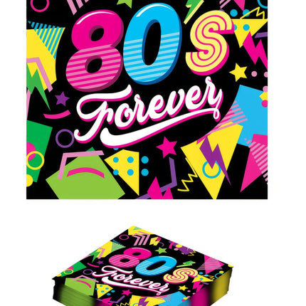 Neon 80S Servetter 33cm 12st