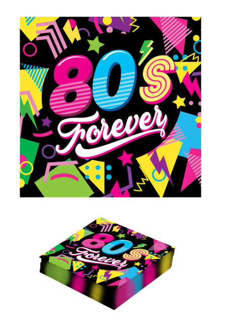 Neon 80S Servetter 33cm 12st