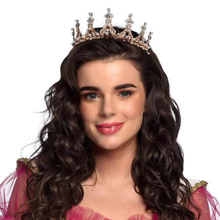 Tiara i roséguld metall