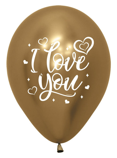 Ballonger I Love You Sparkly Reflex Mix 30cm 25st