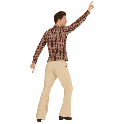 Disco 70S Blus Brun Herr Old School