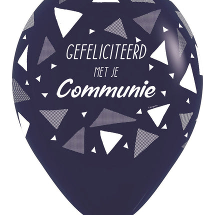 Ballonger Grattis till kommunionen Trianglar Marinblå 30cm 25st