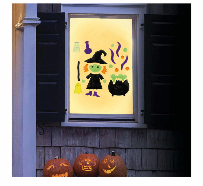 Halloween Fönsterdekoration Häxgryta