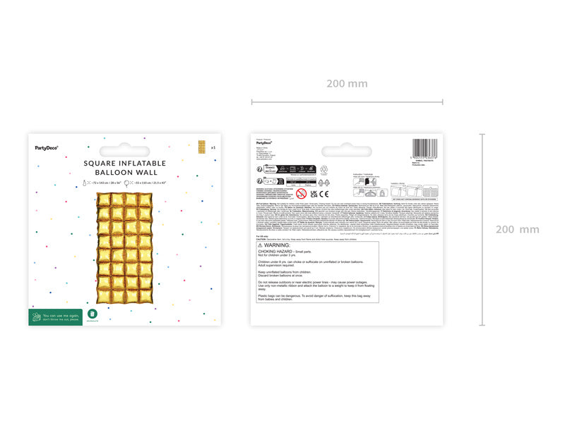 Guld Ballonger Vägg 1.43m