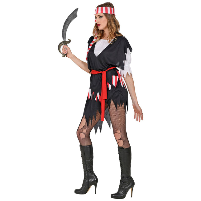 Piratklänning Vit Svart Damer