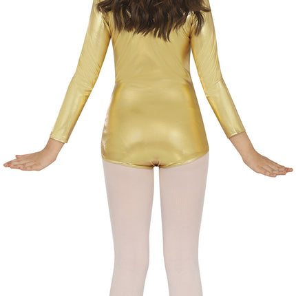 Flickans trikå i guldmetallic