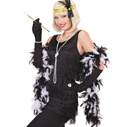 Guldpannband paljetter med fjädrar