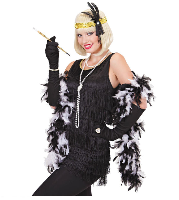 Guldpannband paljetter med fjädrar