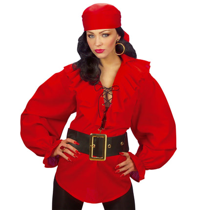 Röd Blus Dam Pirater/Renässans