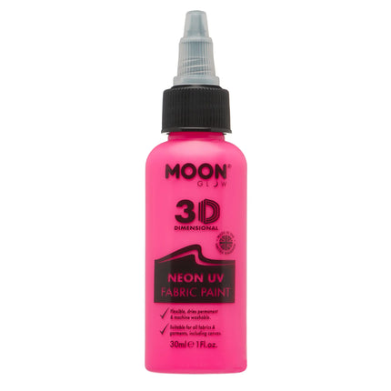 Moon Glow Neon UV-tygfärg 30ml Intensiv rosa 30ml